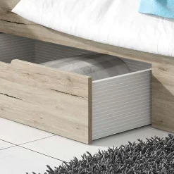 Camera completa con letto matrimoniale 160x200cm rovere natura bianco Copenhagen