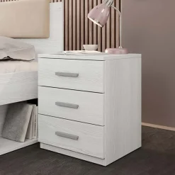 Camera completa con letto matrimoniale 160x200cm pino bianco beige Cortina