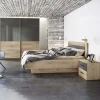 Camera da letto completa matrimoniale rovere antracite lucido Senna