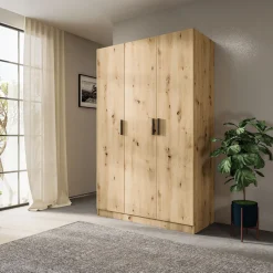 Camera da letto completa alla francese con armadio e comodini rovere rustico Carrisi