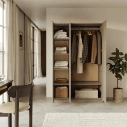 Camera da letto completa alla francese con armadio e comodini rovere sonoma Carrisi