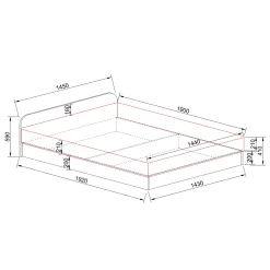 Camera da letto completa alla francese con armadio e comodini rovere sonoma Carrisi