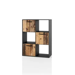 Camera da letto completa 2 letti singoli grafite rovere rustico Fada