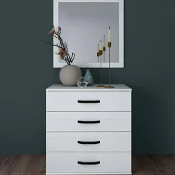 Camera da letto moderna completa matrimoniale pino bianco Angara