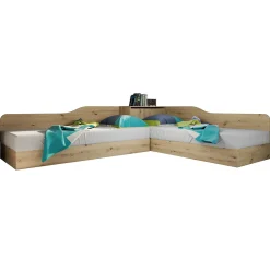 Camera doppio letto completa design rovere rustico Caronte
