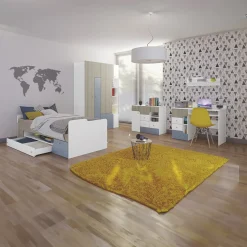 Cameretta bambini completa bianco opaco azzurro Balocchi