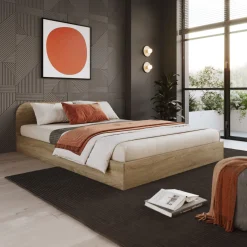 Cameretta completa alla francese con armadio e comodino rovere sonoma Carrisi