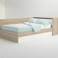 Cameretta completa con letto una piazza e mezza, comò e armadio 3 ante rovere bianco Cesare