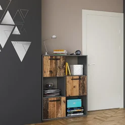 Cameretta completa singola grafite rovere rustico Fada