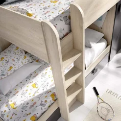 Cameretta 255x109cm 2 letti a soppalco reversibile rovere grafite Sole