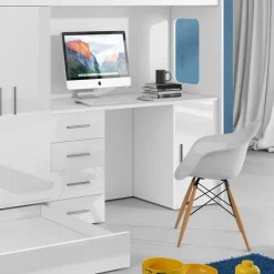 Cameretta 324x86cm 2 letti singoli completa bianco Diego Gihome®