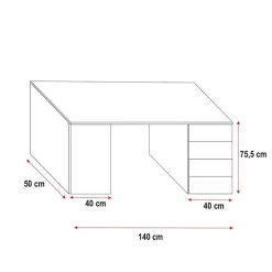 Cameretta 324x86cm completa 2 letti singoli bianco grigio Diego Gihome®