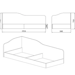 Cameretta per bambini completa 1 letto reversibile rovere blu petrolio Alex Gihome®