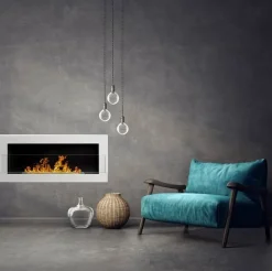 Caminetto 90x40h cm bioetanolo con vetro bianco lucido Albert Gihome®