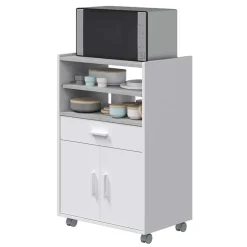 Carrello da cucina 59x92h cm con ruote bianco opaco cemento Comer