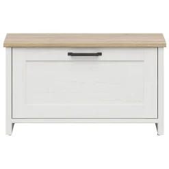 Cassapanca scarpiera 85x49h cm 1 anta bianco frassinato Lars