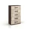Cassettiera ufficio 60x106h cm 5 cassetti rovere wengè Time J