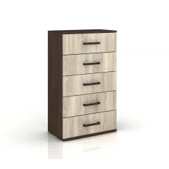 Cassettiera ufficio 60x106h cm 5 cassetti rovere wengè Time J