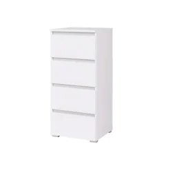 Cassettiera 45x97h cm 4 cassetti moderna bianco opaco Nora Gihome®