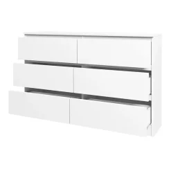 Cassettiera 120x77h cm 6 cassetti moderna  bianco Rotterdam