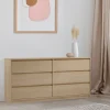 Cassettiera 181x87h cm 6 cassetti moderna rovere Funny