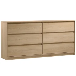 Cassettiera 181x87h cm 6 cassetti moderna rovere Funny