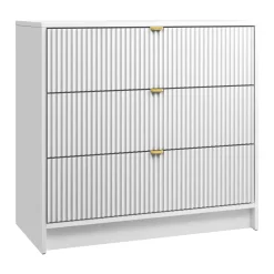 Cassettiera 80x75h cm 3 cassetti moderna bianco Athena