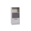 Cassettiera 50x108h cm 2 cassetti cameretta bianco pino grigio blu Maya Gihome®
