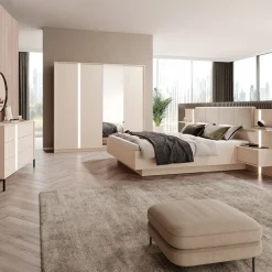 Cassettiera 134x82h cm 6 cassetti moderna  beige Jolly