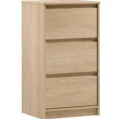 Cassettiera 47x87h cm 3 cassetti moderna rovere Funny