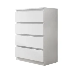Cassettiera 70x100h cm 4 cassetti moderna bianco Rotterdam