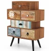 Cassettiera 63x85h cm industrial multicolore acciaio nero Kabul