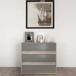 Cassettiera 80x70h cm moderna rovere grigio Altea