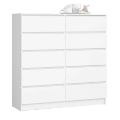 Cassettiera 120x120h cm moderna 10 cassetti bianco Living