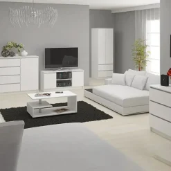 Cassettiera 120x120h cm moderna 10 cassetti bianco Living