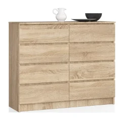 Cassettiera 120x100h cm moderna 8 cassetti rovere Living