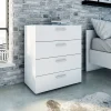 Cassettiera 70x82h cm moderna 4 cassetti bianco opaco Debby Gihome®