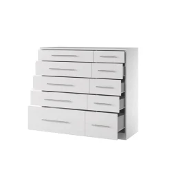 Cassettiera 103x95h cm moderna bianco frassinato Dogliani