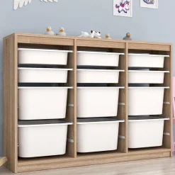 Cassettiera 133x93h cm portagiochi con cassetti rovere Fast Concordia
