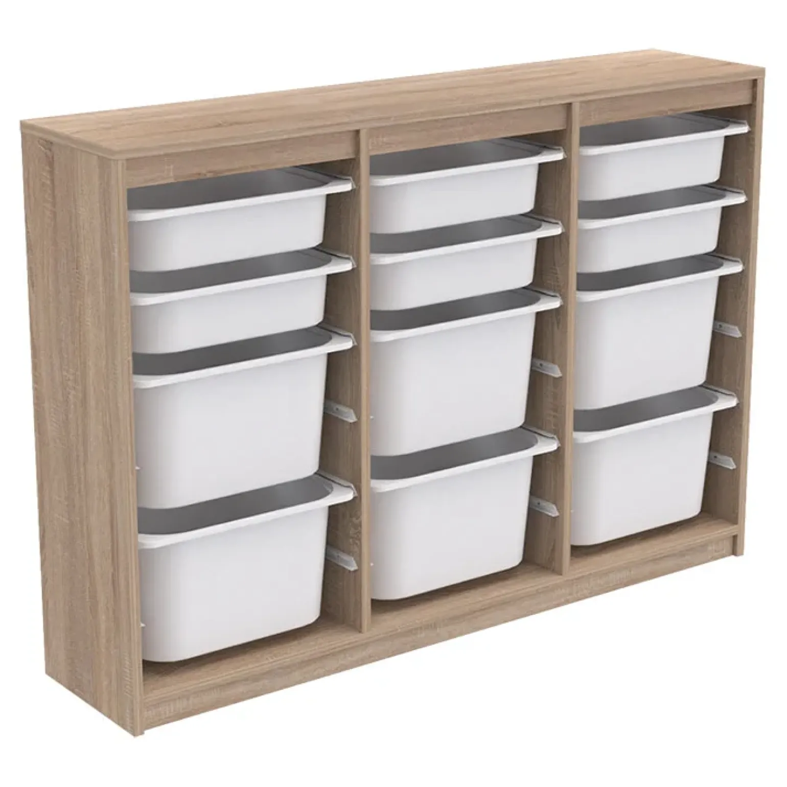 Cassettiera 133x93h cm portagiochi con cassetti rovere Fast Concordia