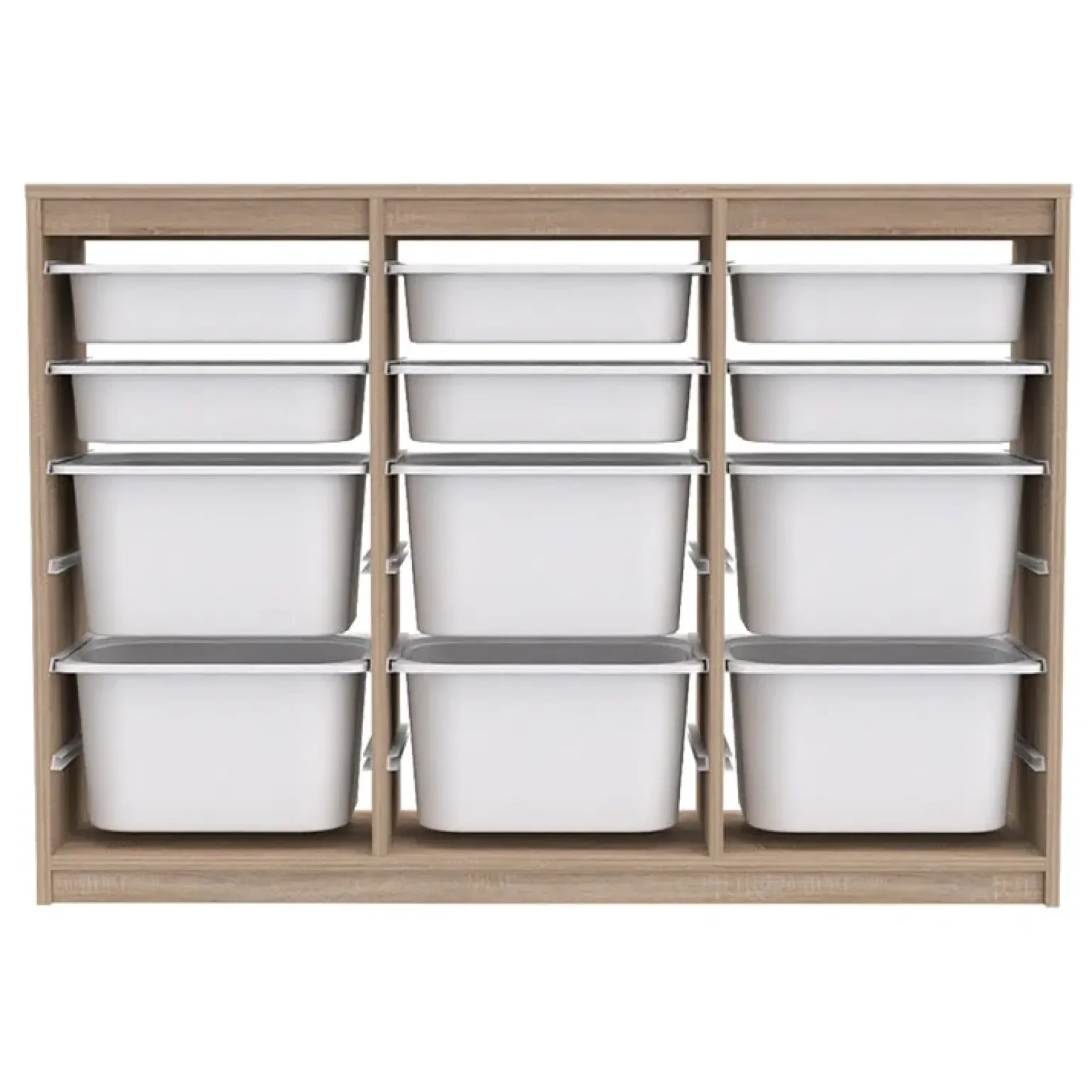 Cassettiera 133x93h cm portagiochi con cassetti rovere Fast Concordia