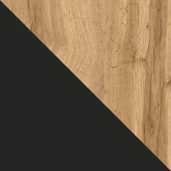 Cassettiera 80x76h cm rustica design  cannettato rovere nero List