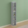 Colonna a terra 28x186h cm con 5 vani moderna soggiorno grigio scuro Alchimia