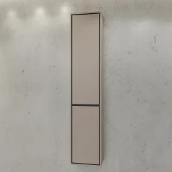 Colonna bagno sospesa 35x172h cm 2 ante tortora nero Linda