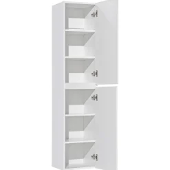 Colonna bagno sospesa 35x160h cm cannettato 2 ante bianco Autentic