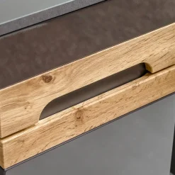 Colonna bagno sospesa 35x67h cm 1 anta rovere grigio lucido Rabat