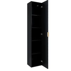 Colonna bagno sospesa 35x186h cm 1 anta nero frontale decorato Konny