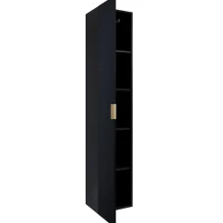 Colonna bagno sospesa 35x186h cm 1 anta nero frontale decorato Konny