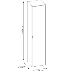Colonna bagno sospesa 35x160h cm 1 anta 2 cassetti grigio Serif