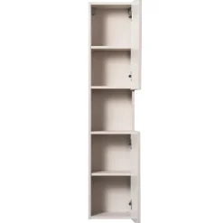 Colonna bagno sospesa 30x140h cm cannettato 2 ante beige Cleany
